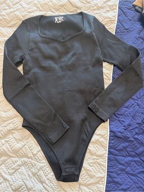 Women’s Long Sleeve Black Ribbed Bodysuit
